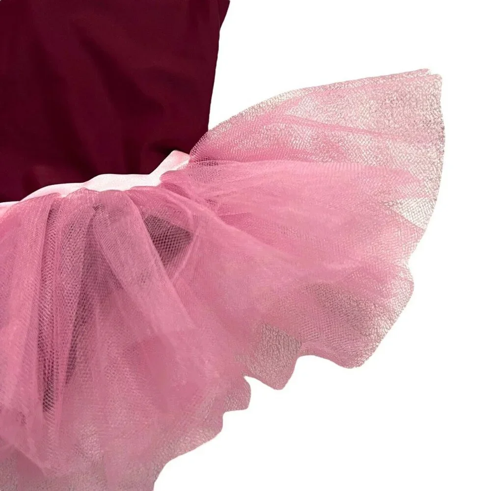 BP Designs YS Wine / Pink Ballet Tutu Leotard